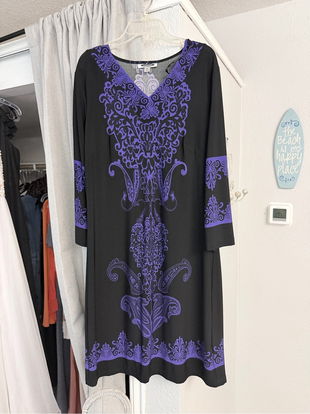 Purple Ornate Print Paisley Dress